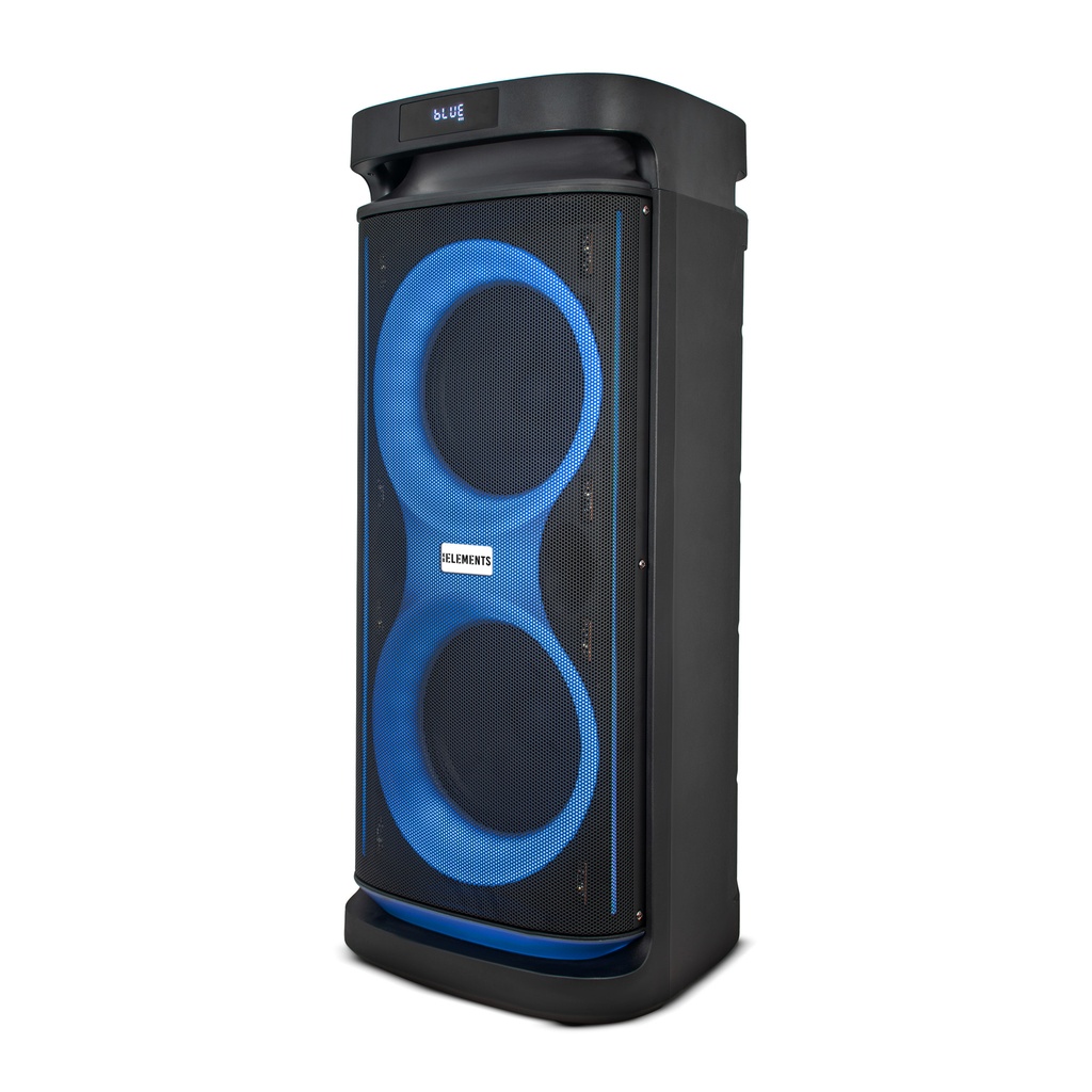 [1240] KB Elements Karaoke Speaker with 2-Wheel Trolley, Dual 10" Subwoofers & Wireless Microphones – EA105KB