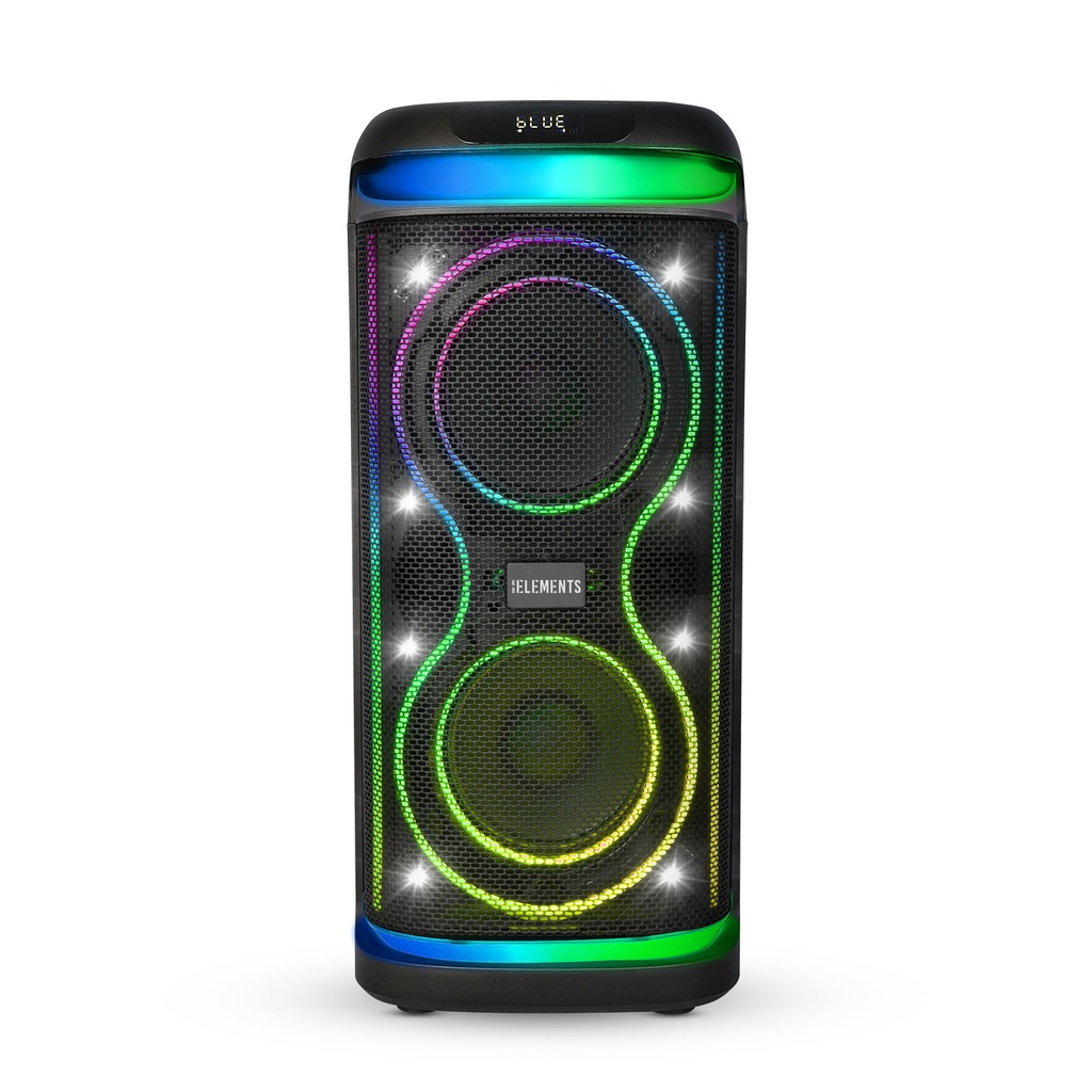 [1271] KB Elements ELITE Karaoke Speaker with 2-Wheel Trolley, Dual 10" Subwoofers & Wireless Microphones – EA107KB