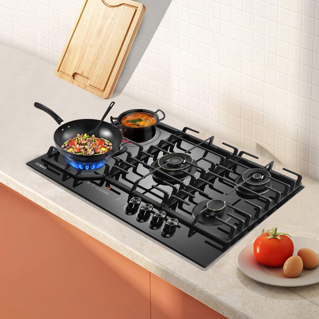 KB Elements Built-in Gas Cooktop ( 4 Gas Burners + 1 Ceramic Glass ) – ELK131GH5